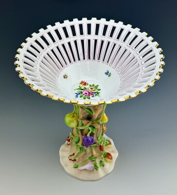  MINT Amazing HEREND Printemps Compote Centerpiece W/ Fruit & Veggies ($2,660)