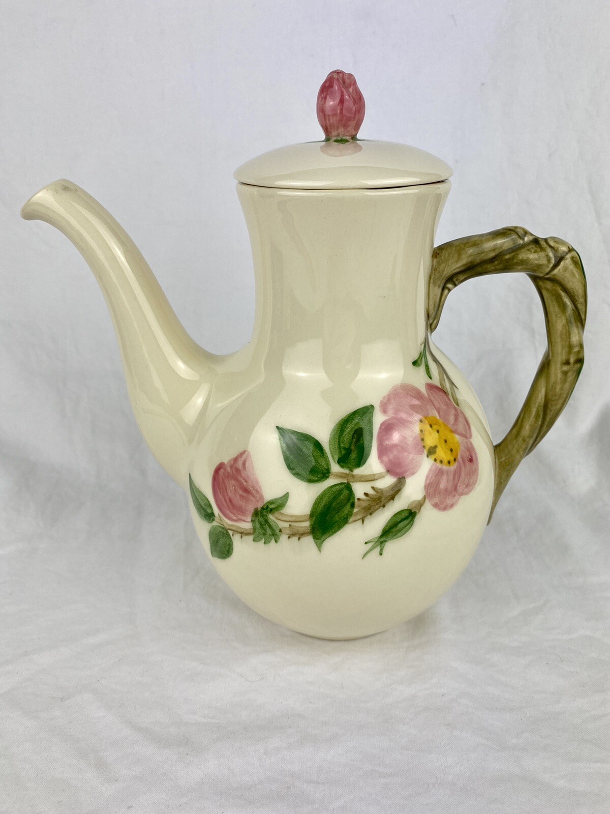 VINTAGE FRANCISCAN DESERT ROSE COFFEE POT w/ LID CALIFORNIA MARK See