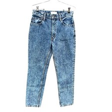 Moussy Vintage Acid Wash Boy Skinny Jeans 27 Hi Rise Ankle Cropped Japan Made