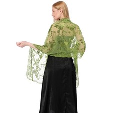 Women Sequin Floral Shawl Wraps Shoulder Shrug Cape Wedding Party Cocktail Prom