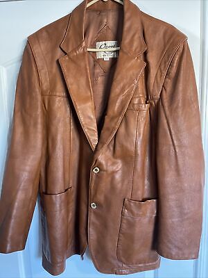Vtg Remy Leather Fashions Brown Soft Leather Long Cut USA Jacket Sz 44 |  eBay