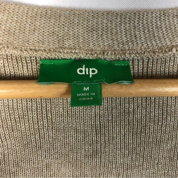 DIP Light Brown V-Neck Button Front Cardigan Swea… - image 4