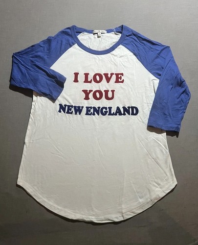New England Patriots I Love You Junk Food Shirt Damen mittelblau 3/4 Arm