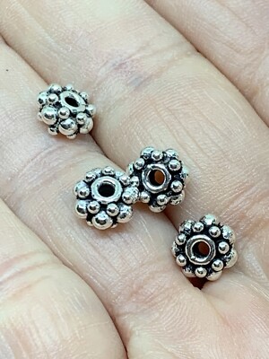 Set of 4 Sterling Silver .925 Bali Spacer Beads 8x5mm weighing 1 gr each!