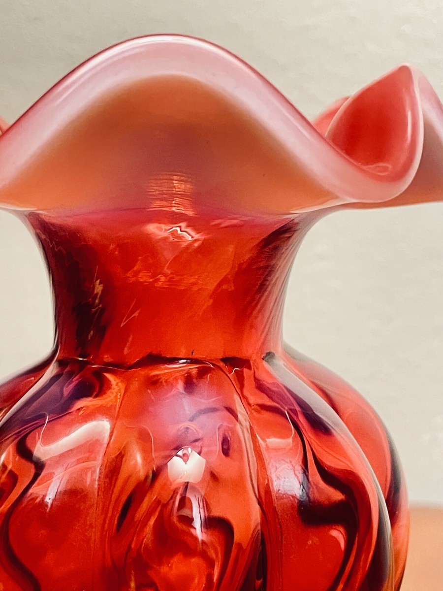 【希少】　Fenton フェントン　ルビーオーバーレイ　クランベリー　大 希少】Fenton フェントンルビーオーバーレイクランベリー大