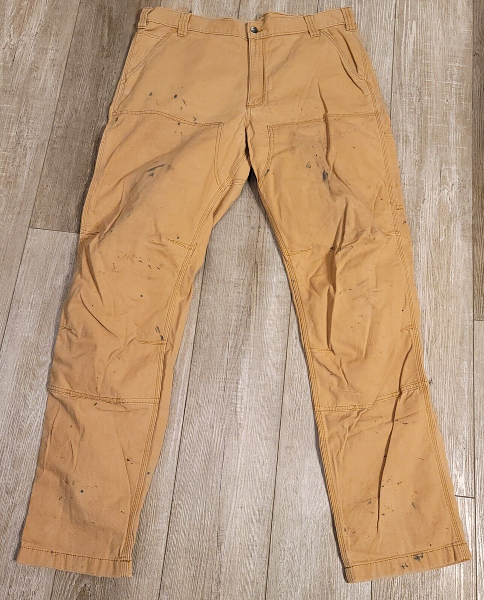 Carhartt Pants Mens 38x34 Brown Relaxed Workwear Double Knee