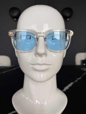 Tom Ford FT0751-N Square Clear Unisex Sunglasses Blue Plastic