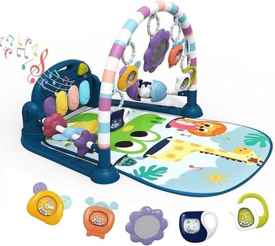 Baby Spielmatte Baby Gym, lustiges Klavierspiel Bauchzeit Baby Aktivitätsmatte mit 5 Infa