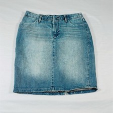 GAP 1969 Denim Pencil Skirt Women s 10 31W Raw Denim Fade Medium Wash Whiskered