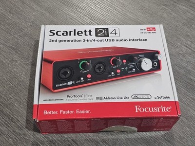 NEW Focusrite SCARLETT 2i4 2ND GEN 2-in/4-out USB 24 Bit Audio Interface
