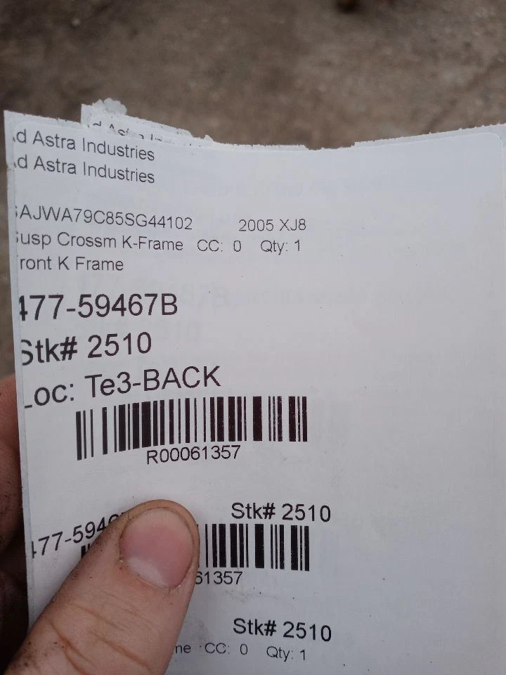 2005-2006 Jaguar XJ8 suspensão dianteira crossmember K quadro suporte suporte teste OEM - Imagem 4 de 4