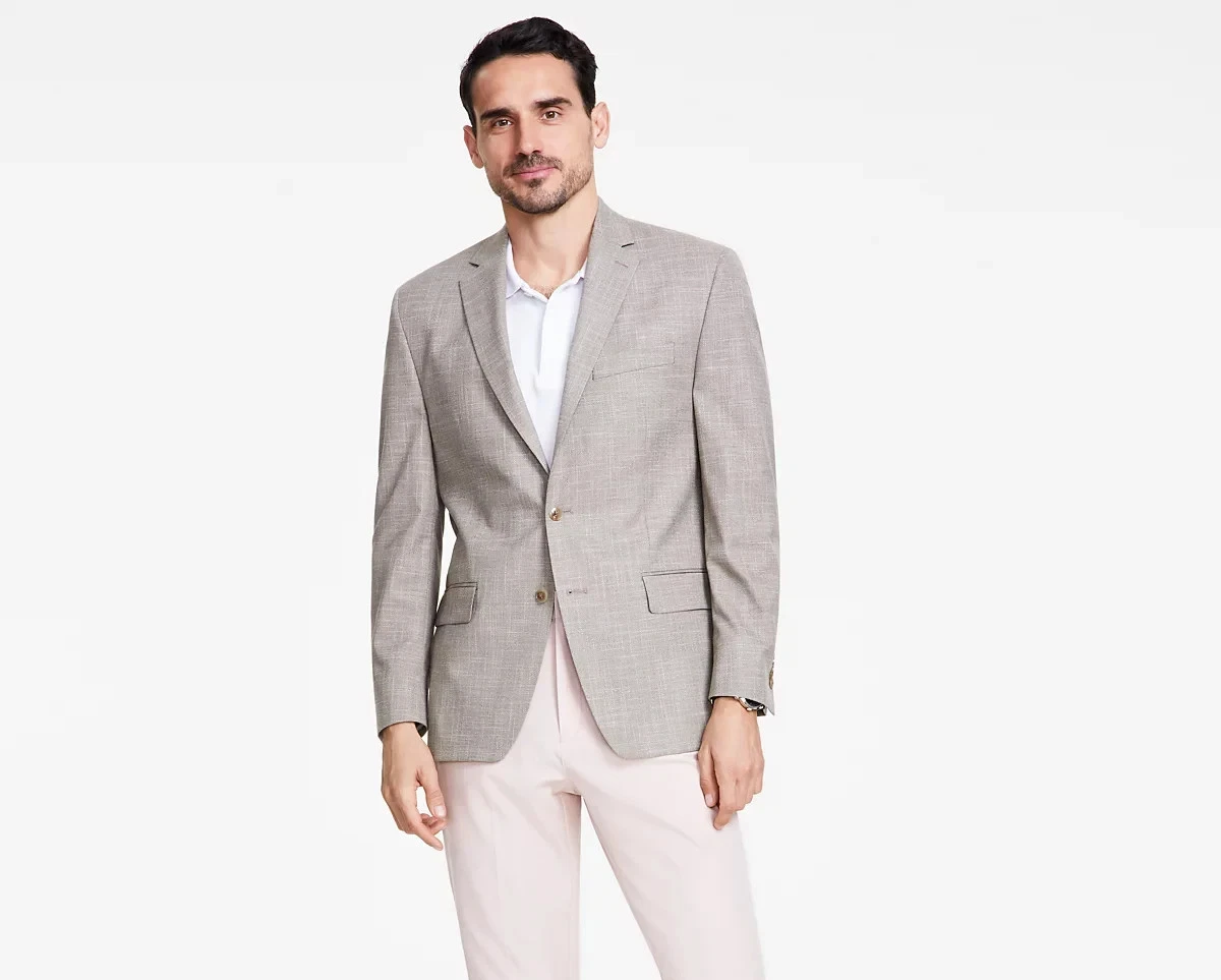 $295. Cappotto sportivo Michael Kors uomo vestibilità classica tinta unita marrone 38R