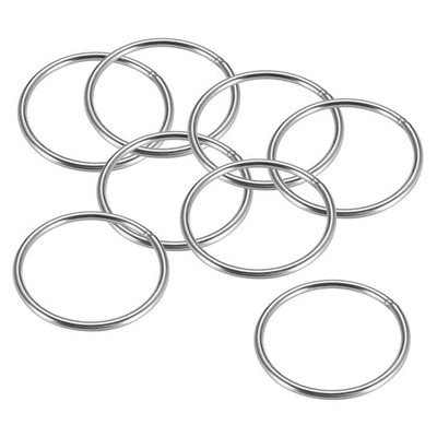 Welded O Ring, 80 x 5mm Strapping Round Rings Stainless Steel 8pcs