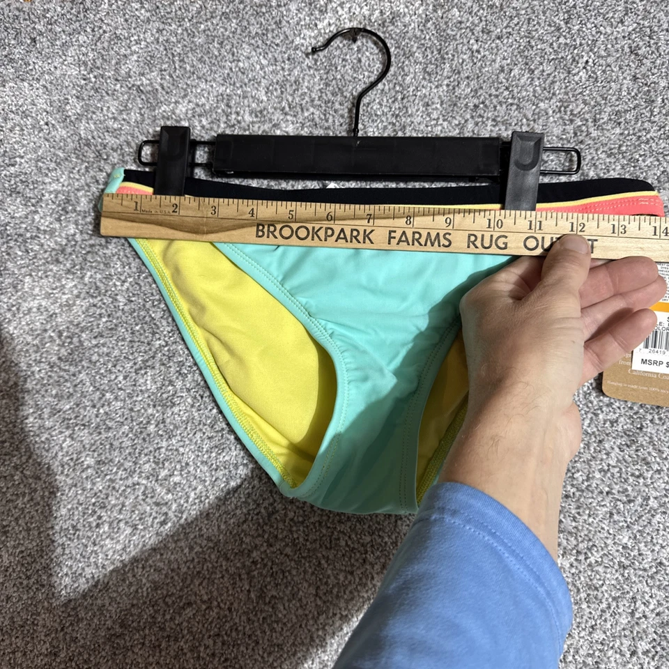 Parte inferior de natación de bikini retro años 80 90 Y2K S bloques de colores festival playa juguetona deportiva Foto 4 de 4