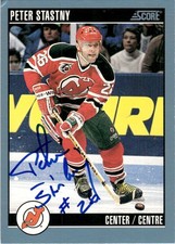 1992-93 Autugraphed Score Canadian Signed HOF Peter Stastny New Jersey Devils