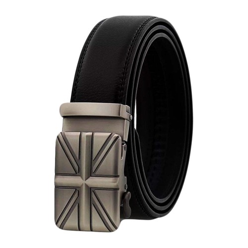 Mens Ratchet Leather Belt Union Jack British Flag Automatic Buckle Q53 - Picture 46 of 52