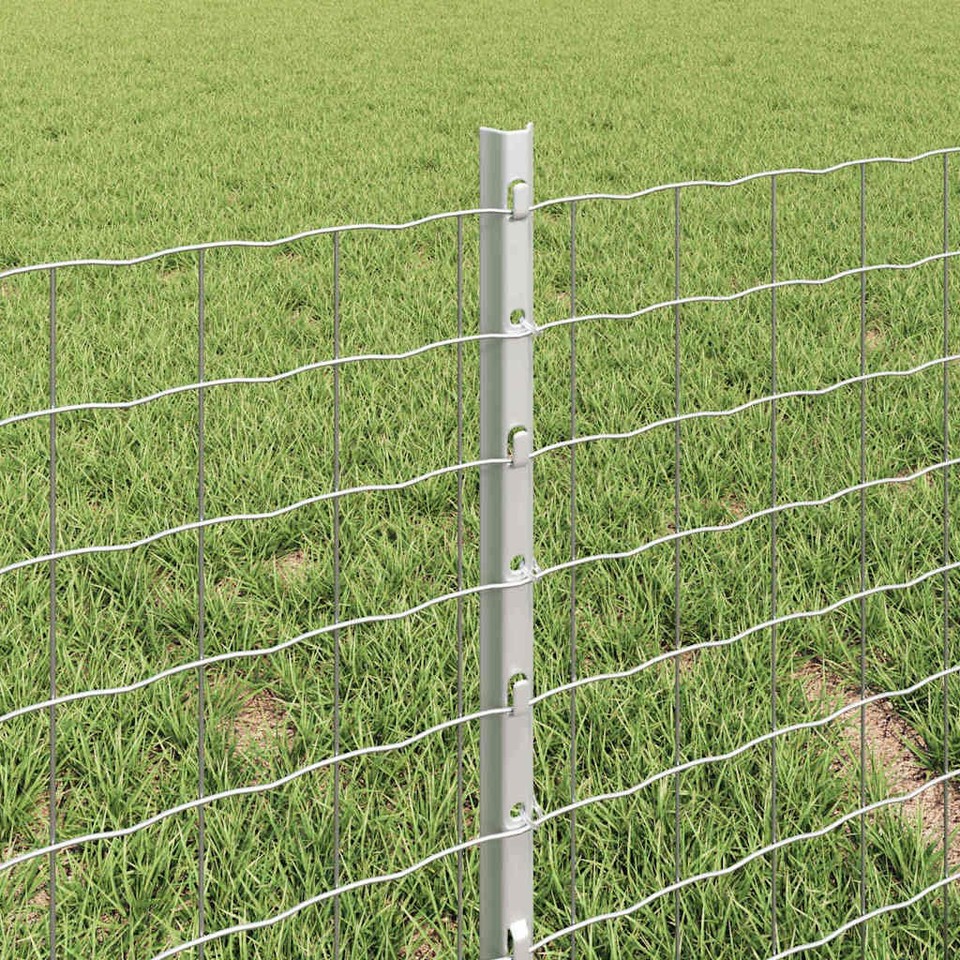 Embedded Fence Post 44 pcs Silver 80 cm Powder-Coated Steel | eBay UK