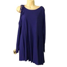 Free People Violet Purple Oversized Tunic Dress Woman Size Medium Flowy Swing