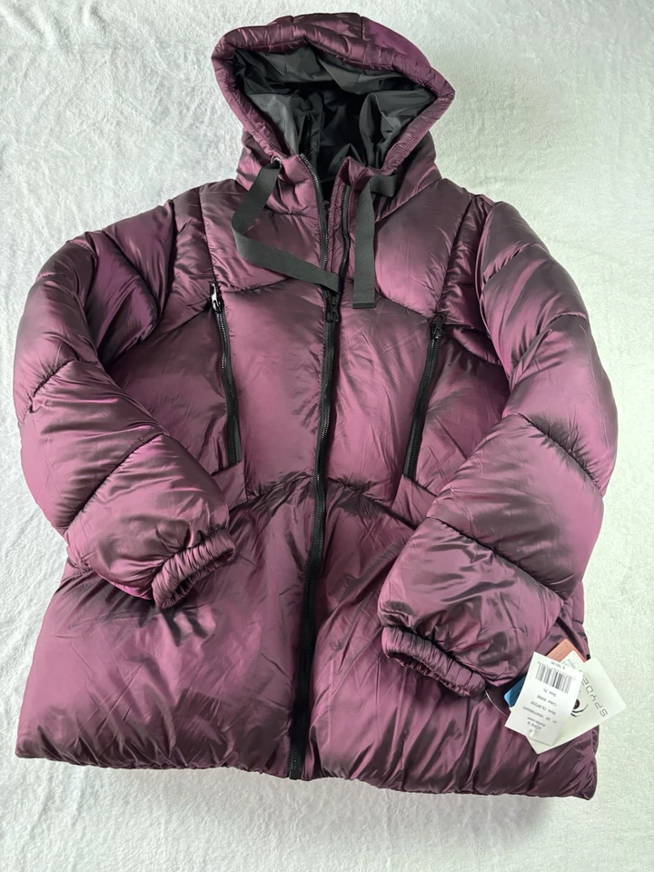 Spyder Women's Heavyweight Puffer Jacket Color Wine NWT Size XL Pockets Zip Up - Image 4 of 4