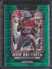 2025 Prizm Draft Picks #1 TreVeyon Henderson New Recruits Green Pulsar #/49