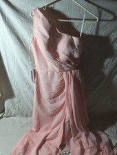 BXZ Classic Fashion Pale Pink One Shoulder Prom Dress With Slit