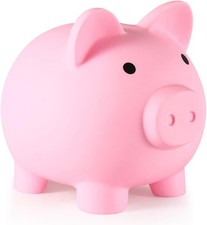 Piggy Bank, Unbreakable Plastic Money Coin Bank for Girls and Pink