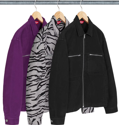 Supreme Moleskin Work Jacket Black Purple Zebra 3colors SS25 | eBay UK