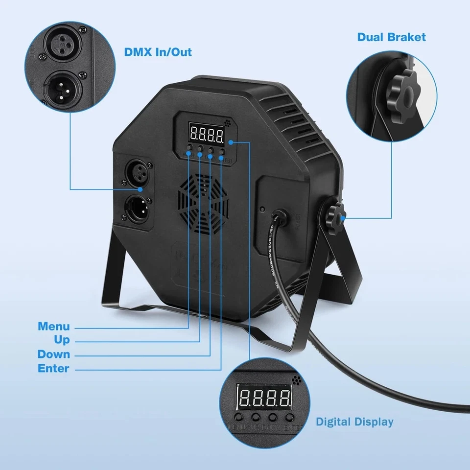 36 LED Party Lights RGB Disco Light Sound Activated Home DJ Lamp Remote Strobe - Image 3 of 4