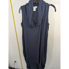 Cynthia Rowley Womens Navy Blue Cowl Neck Sleeveless High Low Midi Dress XS