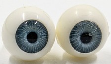 Pair Vintage Acrylic Realistic Germany Peppenaugen Doll Eyes Blue 8mm C100-39