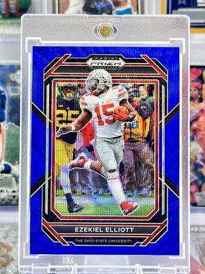 2023 Panini Ezekiel Elliott - Blue Holo Prizm SN /249 - OSU- Dallas Cowboys