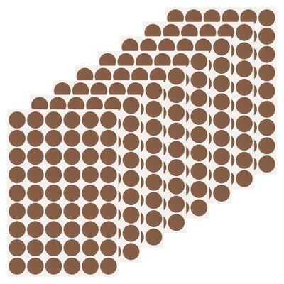 432 Pcs Dia. 21mm/0.8'' Hole Cover Stickers, Dark Brown