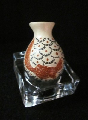 Mata Ortiz  Joel Corona  Miniature Pot w/ Squirrel Figure Signed 1.75'' x 1''