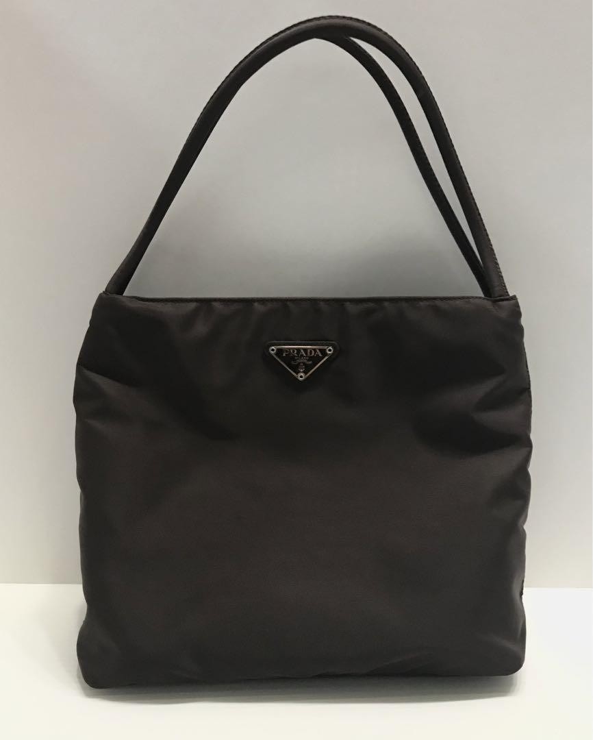 Prada Khaki Brown Nylon Tote Bag Imported From Japan