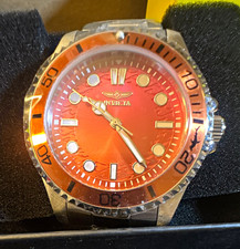 Invicta Pro Diver Men's Quartz 40-43.9mm Orange Dial/Bezel Silver Bracelet
