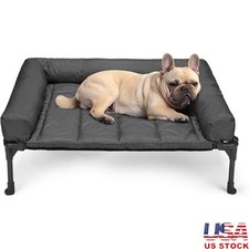 Cooling Elevated Dog Bed Waterproof Non-Slip Bolster Durable Support 32x25 Inch