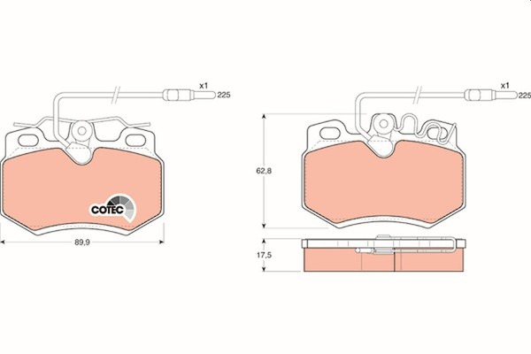 Bremsbelagsatz Scheibenbremse Vorderachse FüR Peugeot 205 II I 309 Cabriolet-image