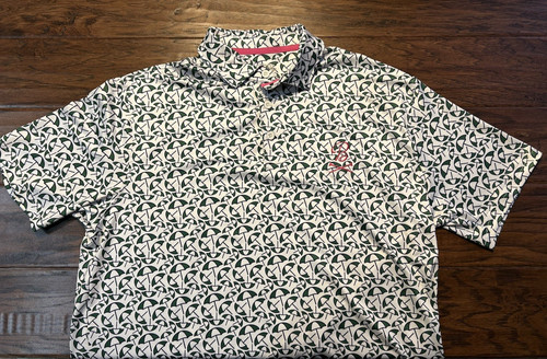 Bar Stool Sports Umbrella Allover Golf Polo Men's L