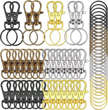 70PCS Swivel Snap Hooks with Key Rings, Metal Lobster Claw Clasp, Keychain Rings
