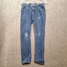 Levi's 502 Boys Regular Taper Blue Jeans 29x29 Stretch Size 18 Stretch Distress
