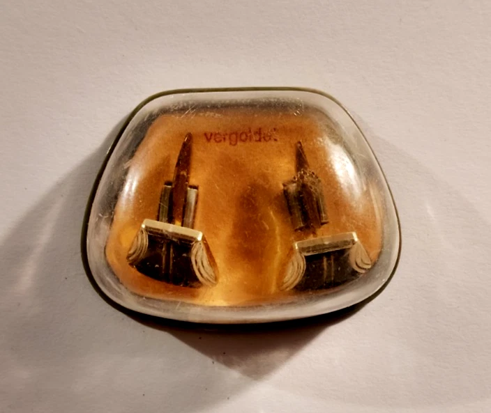 Manschettenknöpfe, schwarzer Stein, vergoldet, Schatulle - Manschettenknöpfe Set - Bild 3 von 4