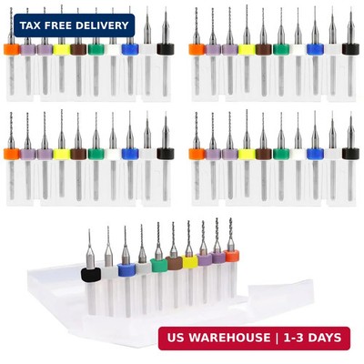 40Pcs PCB Micro Drill Bits Set, 0.1mm-1.0mm, Shank Spiral Tungsten Steel Carb...