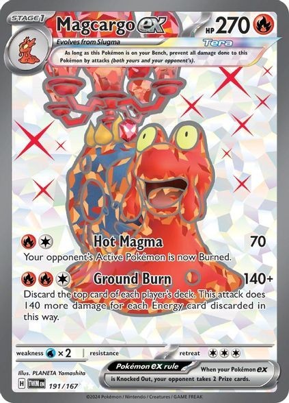 Magcargo ex - 191/167 - Pokemon Twilight Masquerade Full Art Ultra Rare NM
