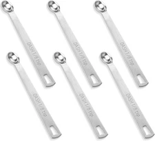 6 PCS 1/8 Teaspoon (1/8 Tsp | 0.625 mL | cc) Single 1.5 cm, Silver 
