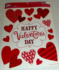 Valentine's Day Window Clings  HAPPY VALENTINE'S DAY  VALENTINE HEARTS