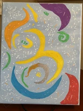 Acrylic Painting Original Expressionism Creates This Happy Baby 8"x10" Canvas