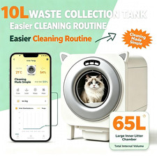 Imagen de Self Cleaning Litter Box for Multiple Cats, Automatic Cat Litter Box App 65L+10L