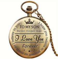 "TO MY SON/ DAUGHTER/ DAD" Quartz Pocket Chain Watch