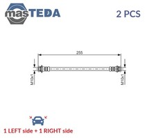 1 987 481 402 BRAKE HOSE LINE PIPE REAR BOSCH 2PCS NEW OE REPLACEMENT