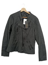 ONLY Giacca Motociclista Donna Ecopelle Grigio Tg M Stile Moto NUOVO